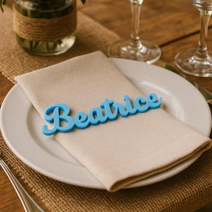 Nombre personalizado en plexiglás | Marcador de posición para bodas, bautizos y comuniones | Escritura acrílica cortada a láser