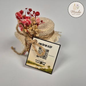 Candela di soia rustica per bomboniere di nozze • Regalo floreale personalizzato con fiori secchi • Ricordo per baby shower • Candela profumata in mini barattolo personalizzata