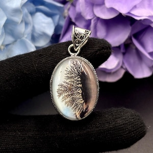 Dendritic Agate Gemstone Pendant Handmade Pendant Healing Jewelry Cabochon Jewelry Gemstone Jewelry Necklace Anniversary Gift
