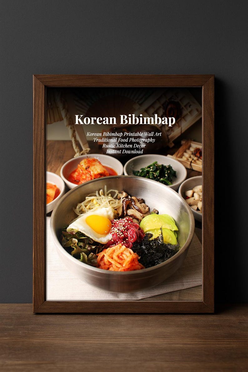 Traditional Korean Bibimbap Wall Art – Printable Korean Food ...