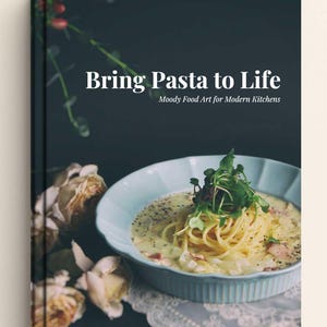 Creamy Pasta Wall Art Set | 5 Printable Food Photography Files | Elegant Kitchen Decor | Soft Moody Italian Printable Art