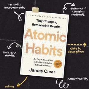 Atomic Habits Book Summary PDF | Self Improvement Guide | Productivity & Habit Tracker | Digital Download