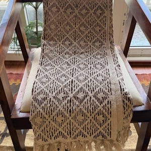 Manta decorativa marrón y crema, manta con estampado de rombos estilo bohemio, manta de algodón tejido para sofá, manta neutra para sofá, decoración rústica de estilo granja.