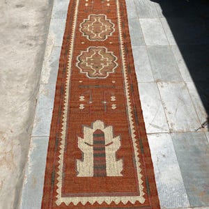 handmade kilim jute runner for home  decor