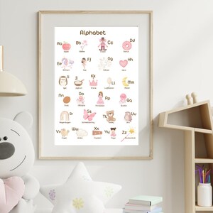 Pósteres del abecedario para niños | Pósteres para aprender el alfabeto para imprimir | Decoración para guarderías | Descarga digital
