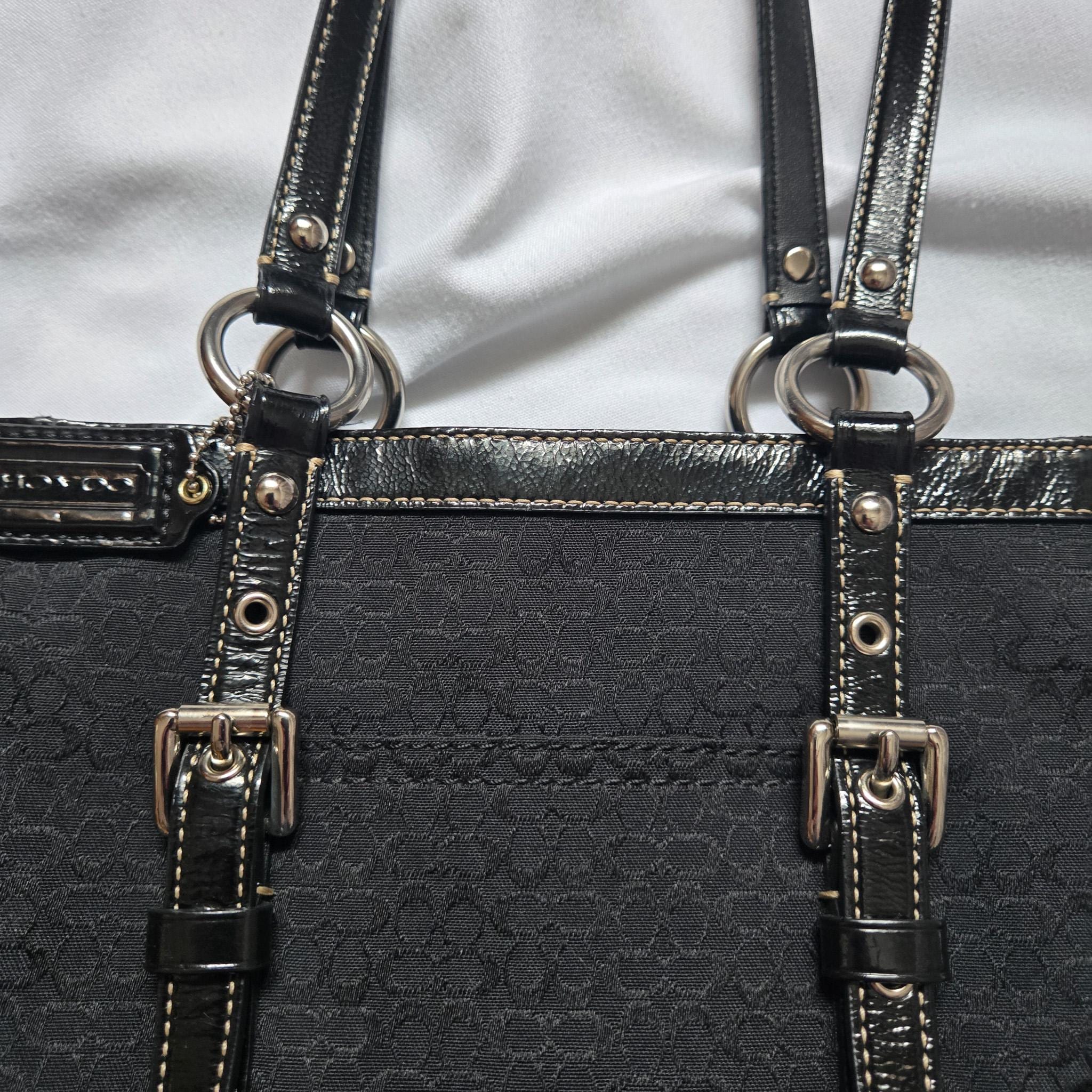 Y2K Small Coach Black Signature C Gallery Tote #F12344 – W/patent
