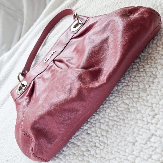 F17605 Y2K Coach Ashley - Pleated Dusty Rose/pink Leather Hobo