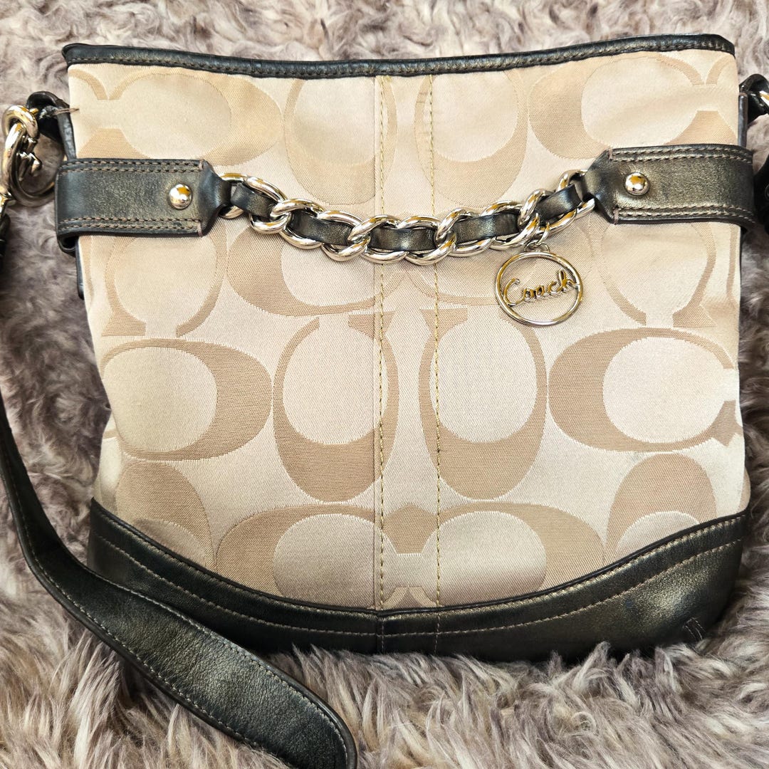Coach Signature Optic Metallic Chain Shoulder Bag – Style F19730