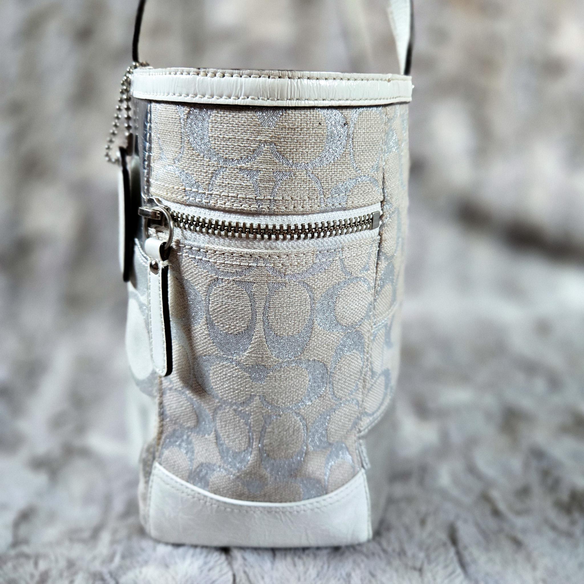 Vintage Y2K COACH Poppy Signature Patchwork Tote Bag 13498 | White