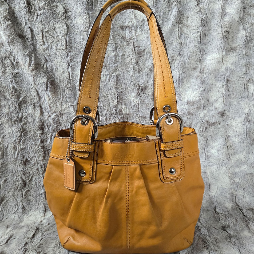 Vintage Y2K Coach Soho Saffron Yellow Leather Tote Bag – Pleated