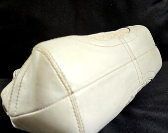 Coach Y2K Soho Handbag: Ivory Sigc Jacquard & White Leather Trim