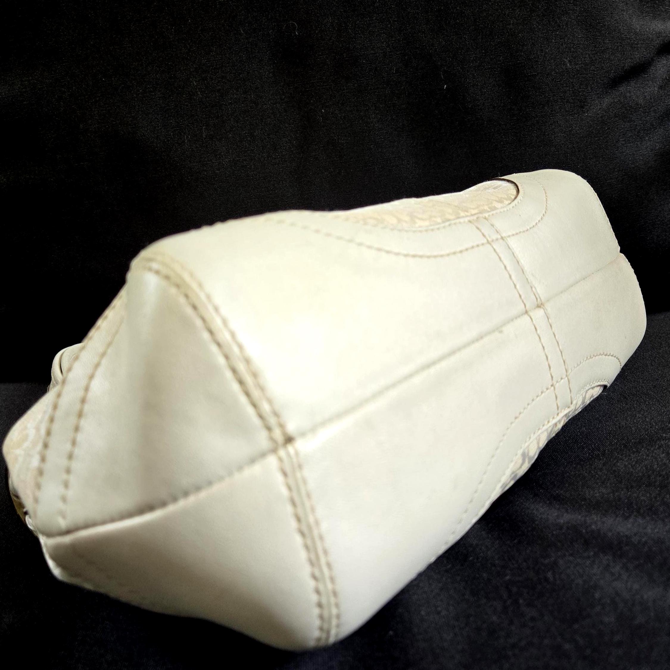 Coach Y2K Soho Handbag: Ivory Sigc Jacquard & White Leather Trim