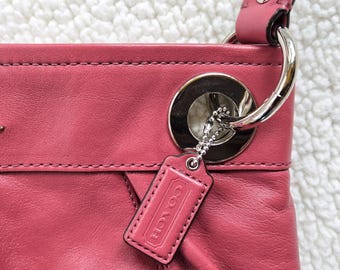 F17605 Y2K Coach Ashley - Pleated Dusty Rose/pink Leather Hobo