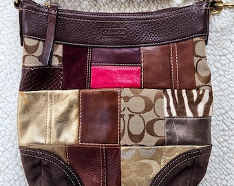 Coach SOHO Vintage Multicolor Patchwork Jacquard C's Logo