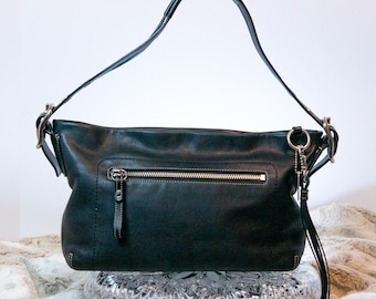 バッグ old coach leather shoulder bag Coach Vintage Black Leather Allison Flap Shoulder Bag 9072