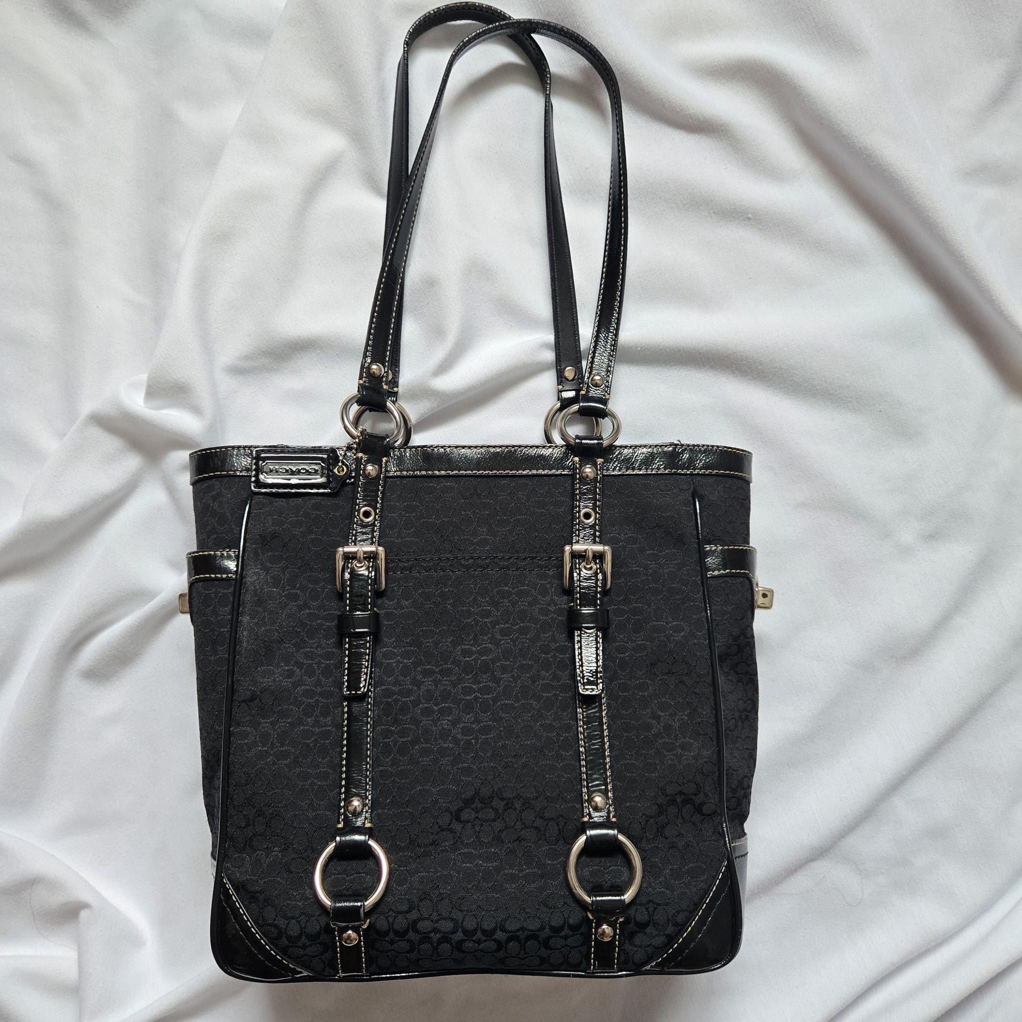 Y2K Small Coach Black Signature C Gallery Tote #F12344 – W/patent