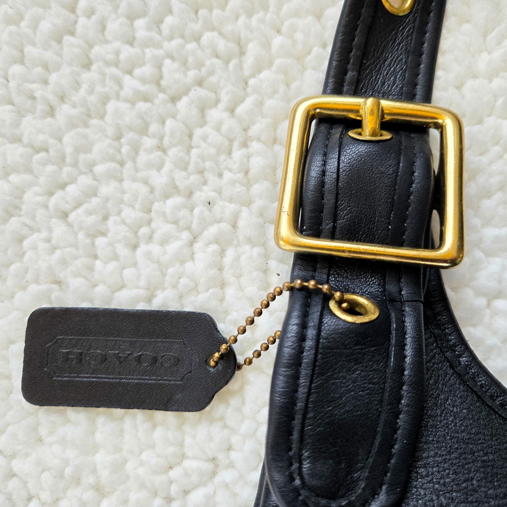 RARE Coach 9988 Black Leather Berkeley Saddle Crescent Bag
