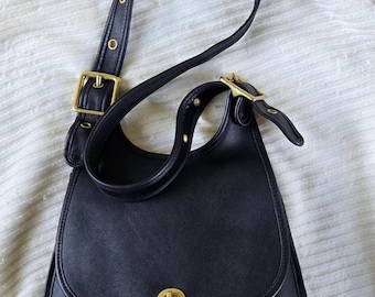 RARE Coach 9988 Black Leather Berkeley Saddle Crescent Bag RARE Coach 9988 Black Leather Berkeley Saddle Crescent Bag
