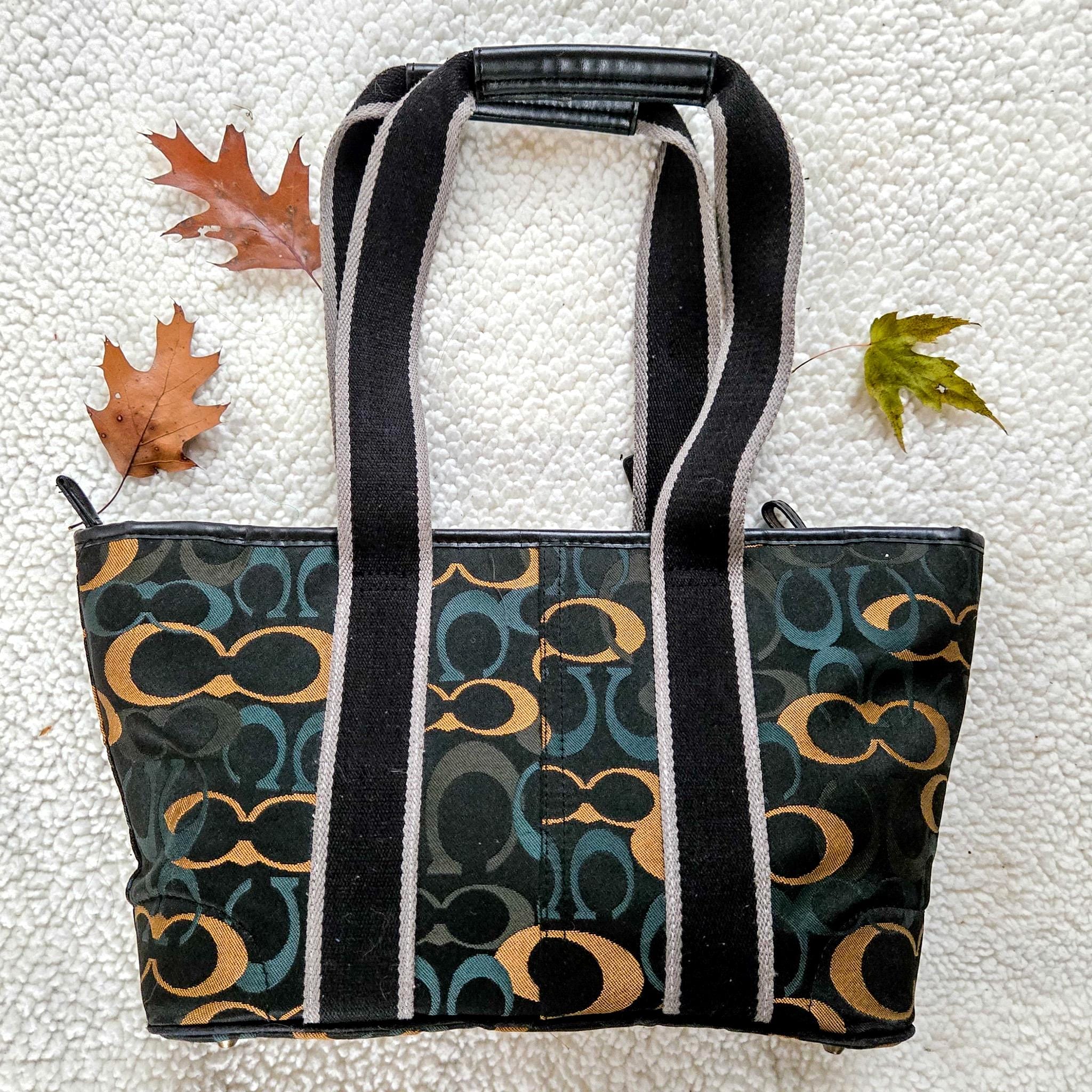 バッグ COACH Hampton Optic Signature Tote Bag Vintage Coach HAMPTONS Optic Sig C Tote Bag - Etsy