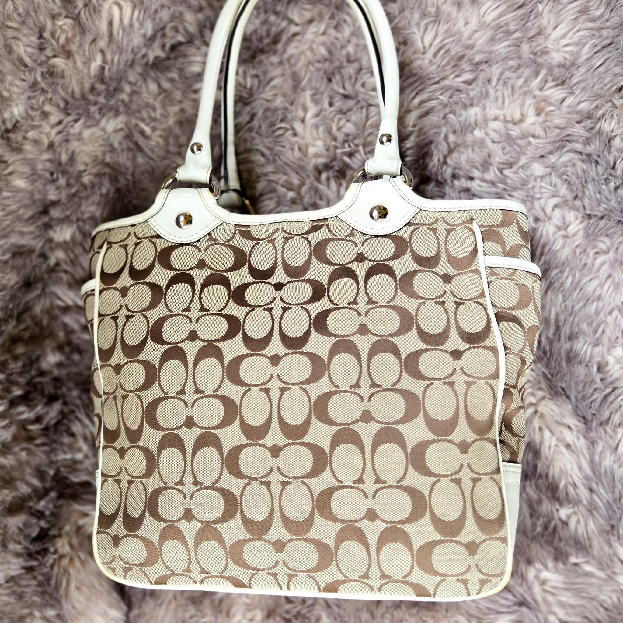 RARE!! Y2K COACH Signature Bleecker Daisy Tote | Jacquard Canvas
