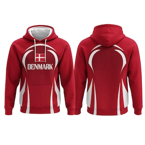 Sweat à capuche Danemark, impression 3D, pull drapeau danois, idée cadeau pour fan de football nordique