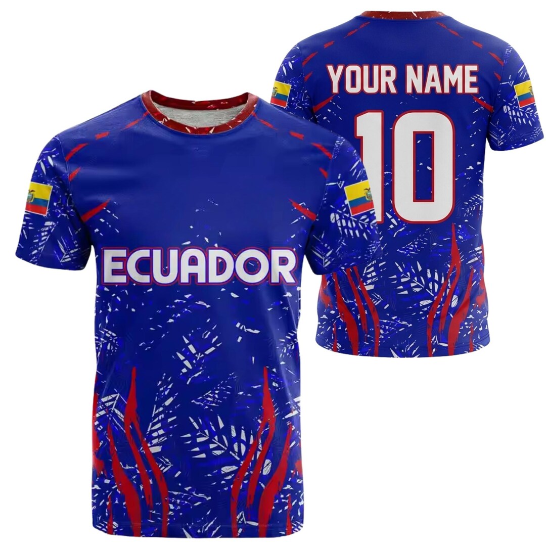 Personalized Ecuador Jersey Shirt Custom Name Number Soccer Fan Tee ...