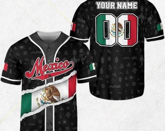 Custom Mexico Baseball Jersey – Mexican Flag Eagle Shirt – Aztec Heritage Jersey – Personalized Mexico Gift