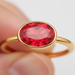 Rosa Moissanite Birthstone Ring, Solitär-Verlobungsring im Ovalschliff, Edelstein Oktober, Oval Facettiertes Versprechen 925 Silber, Goldring Schmuck