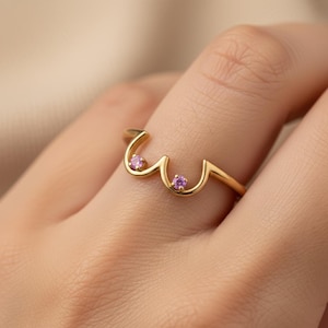 Einzigartige Rosa Rundschnitt Fancy Wedding Band 14KT Rose Gold Moissanite Diamant Zierliche Band Braut Stapeln Versprechen Geschenk für Frauen, Vintage Ring