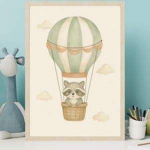Watercolor Baby Animal Art | Adventure Themed Nursery Print | Woodland Animal Wall Art | Neutral Baby Room Decor | Digital Download