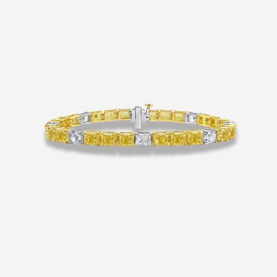 18k yellow theme amazing diamond tennis bracelet,18k yellow moissanite infinity tennis bracelet,anniversary woman bracelet,chirstmas gift u.