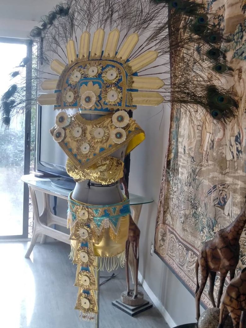 new aztec xochiquetzal goddess costume headdress etsy