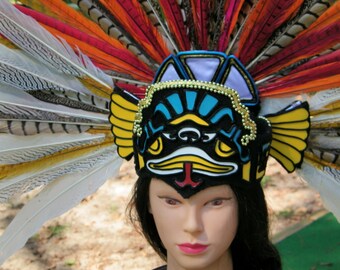 Female Aztec Pheasant Feather Headdress 