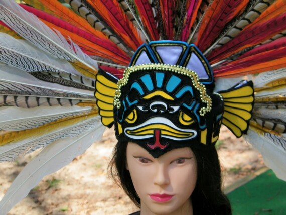Female Aztec Pheasant Feather Headdress 