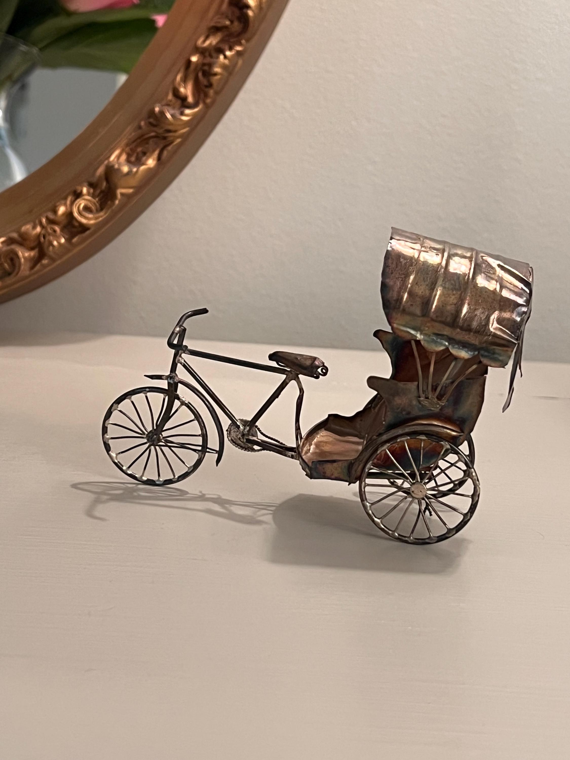アンティーク雑貨 自転車型人力車 金属製オブジェ アンティーク雑貨 自転車型人力車 金属製オブジェ Bicycle rickshaw
