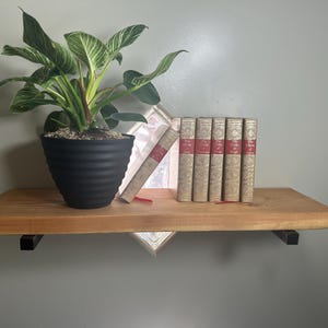 Heavy Duty Floating Shelves with Steel Brackets Solid Wood Wall Mounted Shelf Modern Storage for Kitchen Living Room Bathroom Garage Office