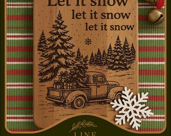 Vintage Christmas Truck SVG: Rustykalny plik wycinany laserowo (pobieranie cyfrowe)