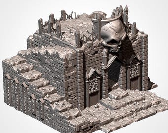 Cursed Mausoleum | Fantasy Grimdark Terrain for tabletop gaming | 3d printed kit to paint | by Txarli Factory