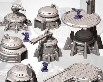 Terrenos Xenos | Edificio T'au | Decors Legion | Kit de impresión 3D FDM para pintar | por Txarli Factory