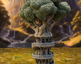 Elvish Tree Tower | Brightwood Elves Collection | FDM 3D Print to Assemble & Paint | by The Print Ever Goes On