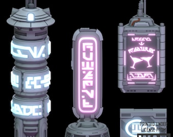 Sci-fi Props Wargaming Tabletop Scatter Terrain | FDM 3D Printed kit to paint | District 1919 by WarScenery