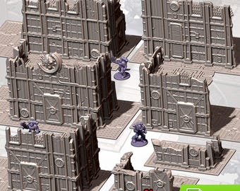 Industrial Ruins for Grimdark Competitive Wargame | FDM 3D Printed DIY Kit to Paint | by Txarli Factory