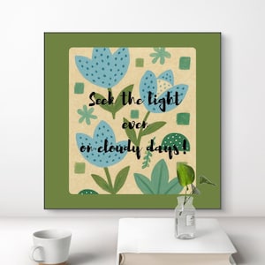 Cartão de Afirmação Motivacional para Imprimir, Arte Digital Botânica, Decoração de Parede com Citação Positiva, Presente de Autocuidado. Download Instantâneo. Bem-estar.