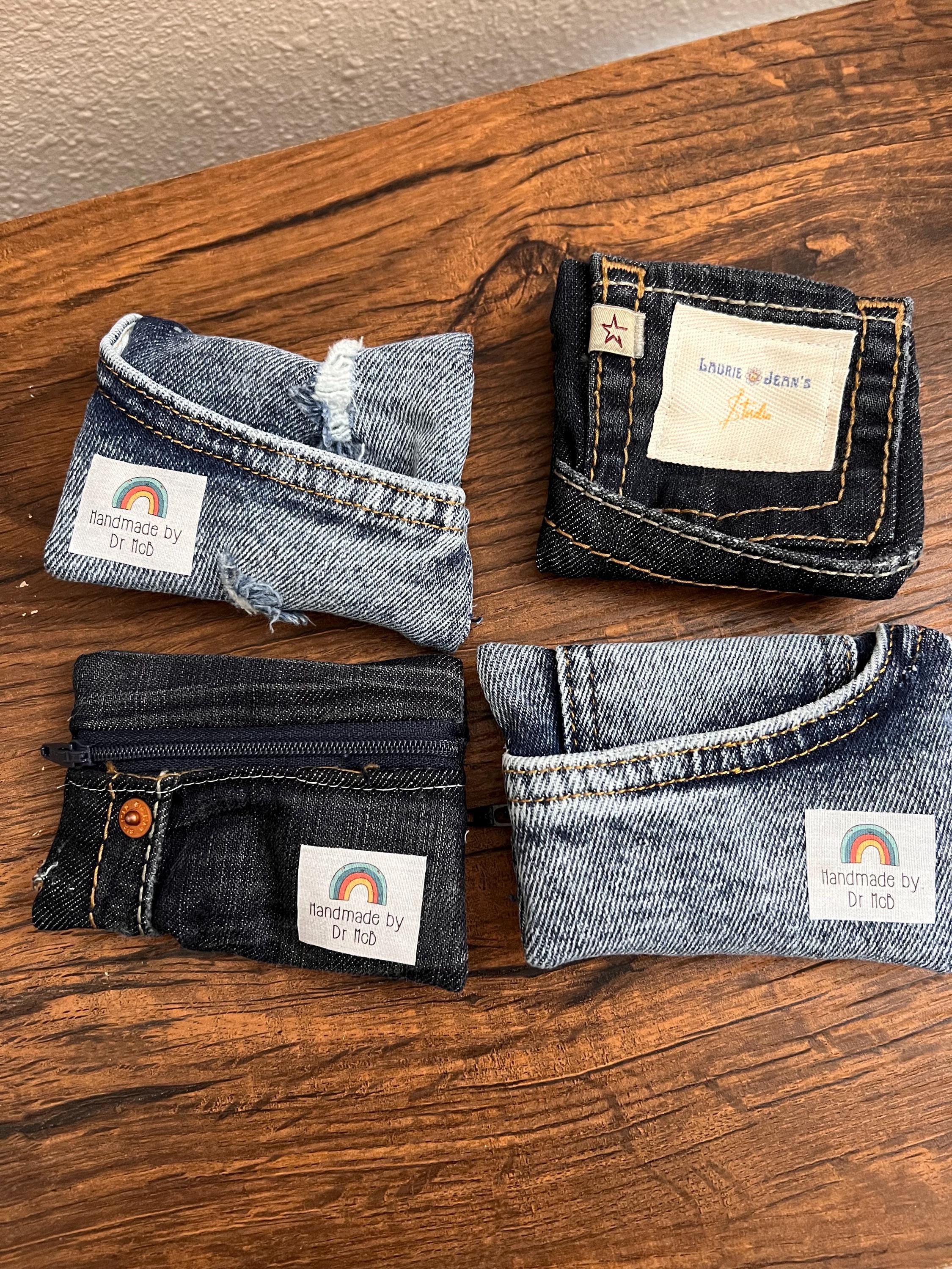 Upcycled Denim Jean Zippered Coin Purse