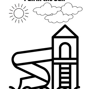Fun in the Sun Digital Print Coloring Page