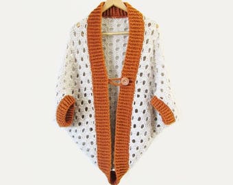 Crochet Clothing Pattern, Crochet Woman&#39;s Cardigan Pattern, Crochet Cocoon Cardigan Pattern, Crochet Blanket Cardigan Pattern,7 Hour Cardi