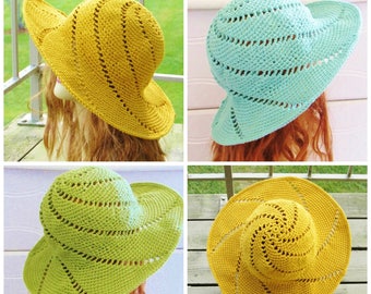 Crochet Sun Hat Pattern, Crochet Hat Pattern, Crochet Brimmed Hat Pattern, Sunsational Sun Hat