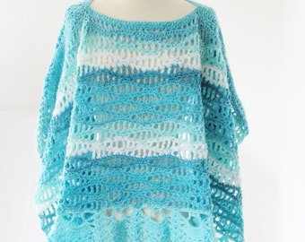 Crochet Poncho Pattern, Crochet Cover up Pattern