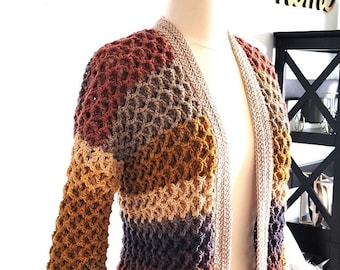 Crochet Cardigan Pattern, Fall Vibes Cardigan
