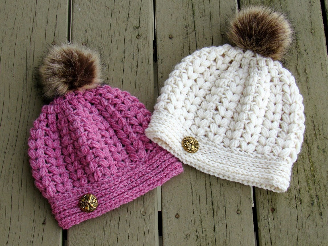 Crochet Hat Pattern Puff Stitch Hat 
